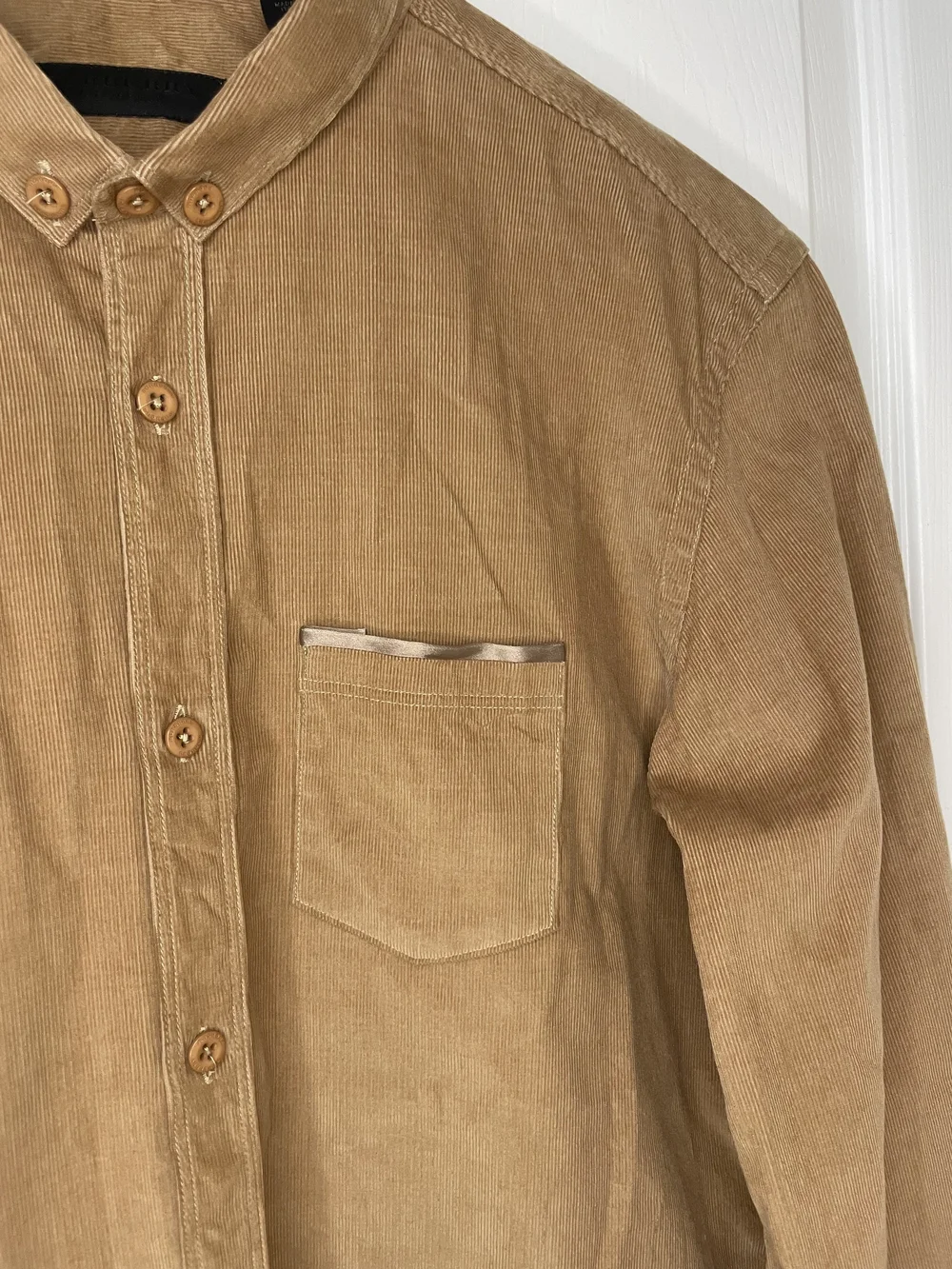 Burberry Cotton Men's Tan Brown Button-Down Casual Shirt Size 16.5